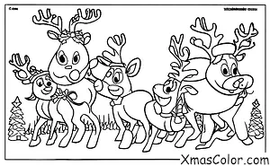 Noël / Rudolph le renne au nez rouge: Rudolph avec ses amis rennes