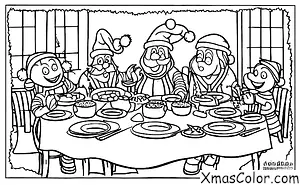 Noël / Rudolph le renne au nez rouge: Rudolph et Saint Nicolas mangent le repas de Noël