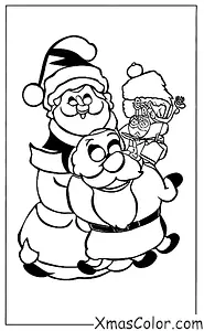 Noël / Rudolph le renne au nez rouge: Rudolph et Santa décorant l'arbre