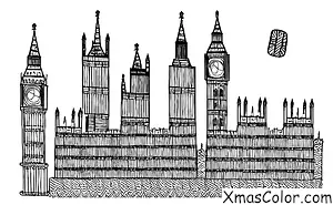 Noël / Sapins de Noël du monde entier: Big Ben à Londres