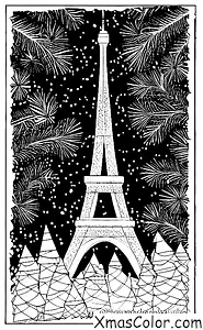Noël / Sapins de Noël du monde entier: La Tour Eiffel à Paris