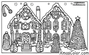 Noël / Sapins de Noël: La maison en pain d'épice