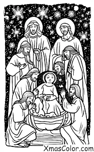 Noël / Scène de la nativité: Jésus dans la crèche