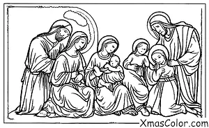 Noël / Scène de la nativité: L'enfant Jésus avec Marie et Joseph