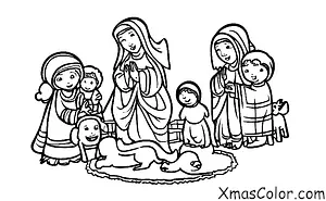 Noël / Scène de la nativité: La crèche avec les animaux