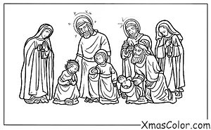 Noël / Scène de la nativité: La scène de la nativité avec Joseph