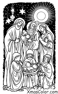 Noël / Scène de la nativité: La scène de la Nativité avec les trois Rois Mages