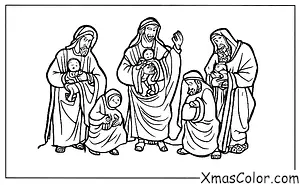 Noël / Spectacles de Noël: Les trois Rois Mages apportant des cadeaux au bébé Jésus