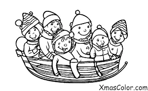 Noël / Traditions de Noël: Une famille part en toboggan