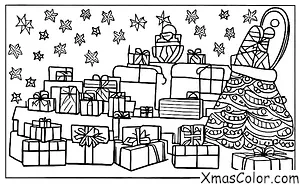 Noël / Traîneau du Père Noël: Le traîneau est plein de cadeaux
